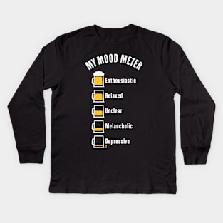 My Mood Meter (Beer Drinker / V1 / NEG) Kids Long Sleeve T-Shirt